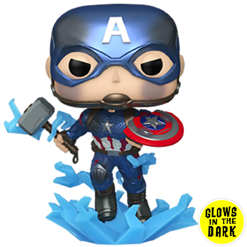 Pop! Marvel: Avengers Endgame - Captain America w/ Hammer (GLOW)(MT)(Exc)