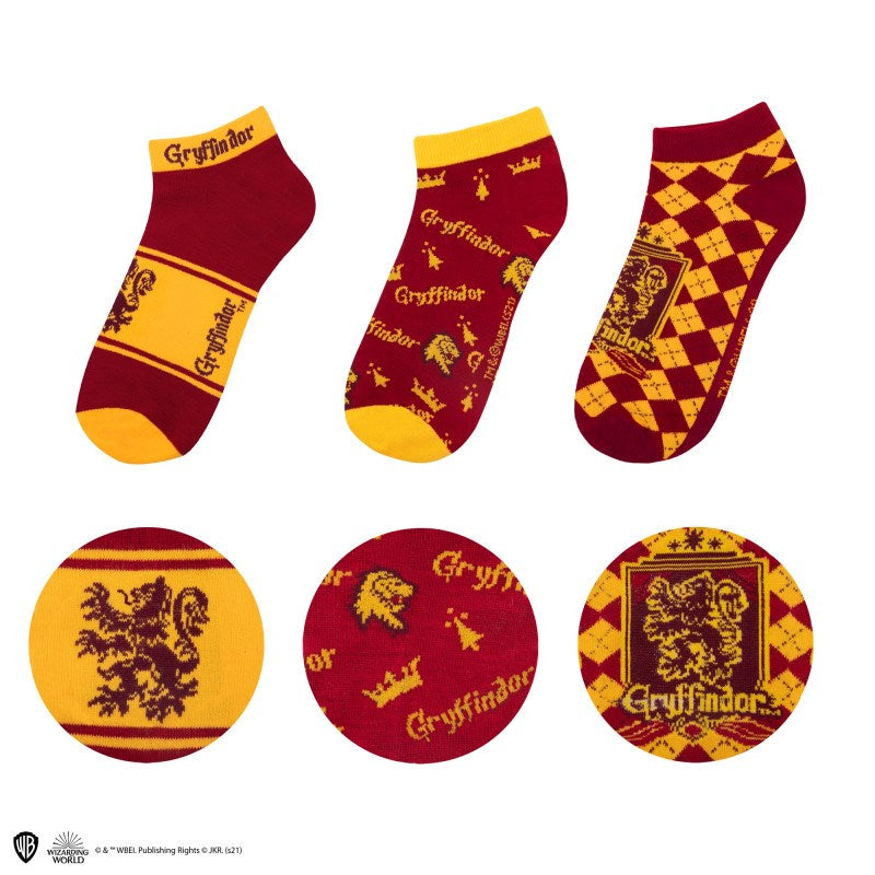 Cinereplica: Socks Set of 3 - Ankle Gryffindor
