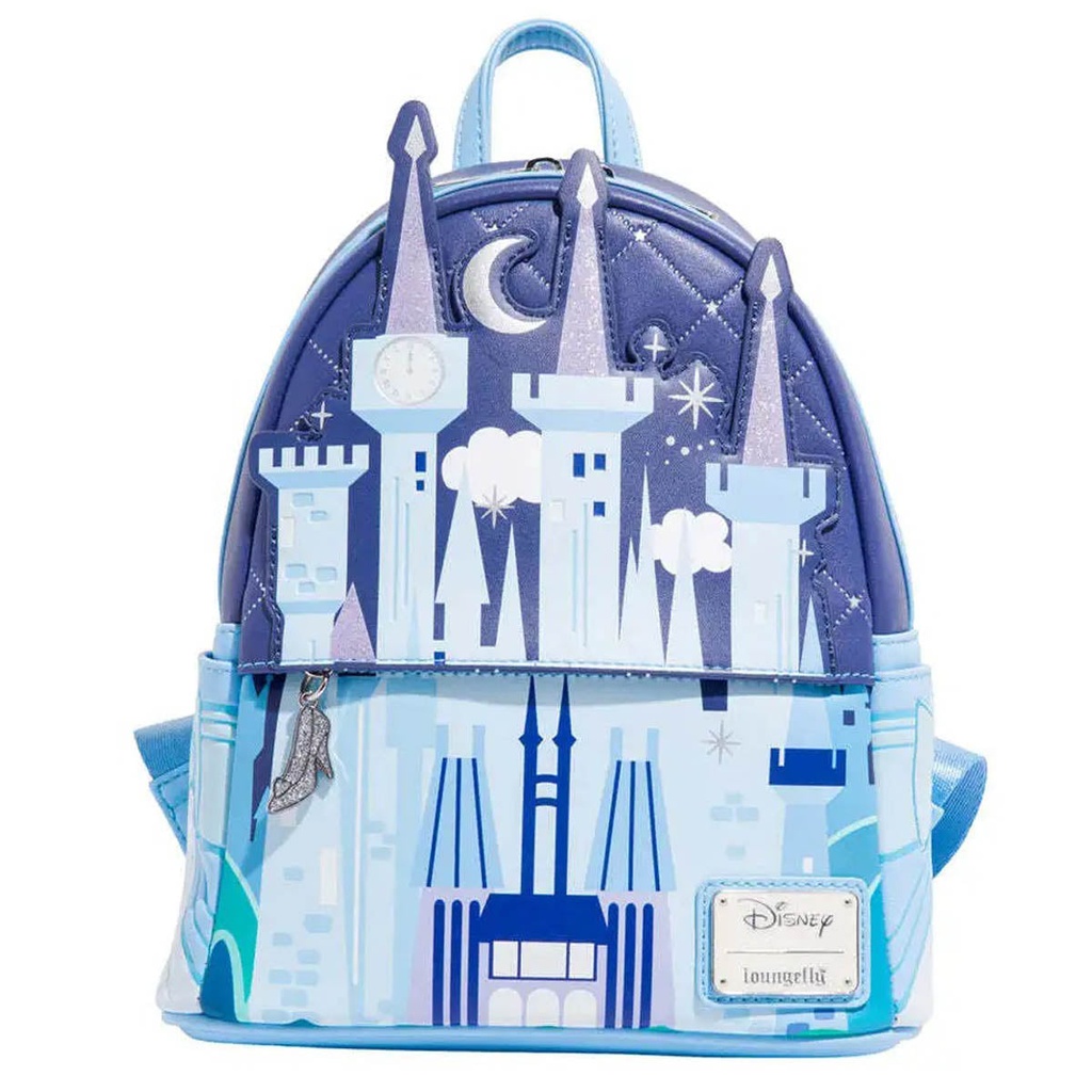 Loungefly! Leather: Disney Cinderella Castle Carriage Glow In The Dark Mini Backpack
