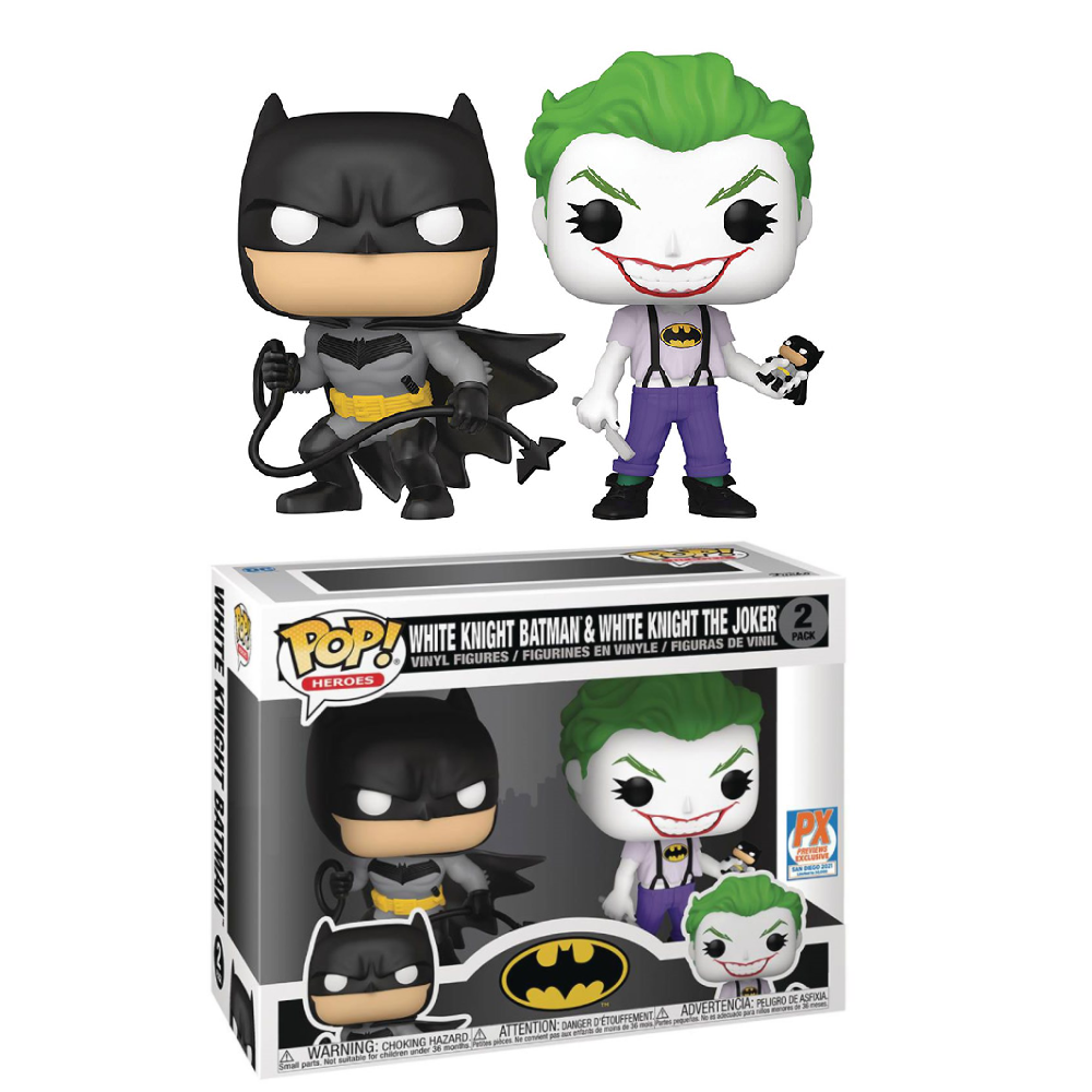 POP Heroes: DC- 2PK White Knight Batman &amp; Joker (Exc)