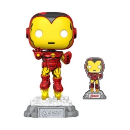 [FU69060] Pop! Marvel: A60 - Comic Iron Man w/ Pin (Exc)