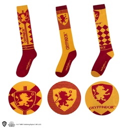 [CR9211] Cinereplica: Socks Set of 3 - Knee High Gryffindor