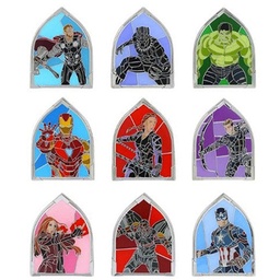 [LF-MVPN0165] Loungefly! Leather: Marvel Stain Glass Blind Pins