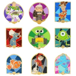 [LF-WDPN2781] Loungefly! Blind Box Pin: Disney Pixar Character Stain Glass Blind Box Pins